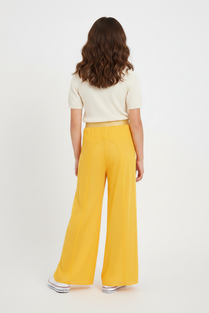 Pantalon Japonais Jaune Fluide Ample Fille Maille - vue 2