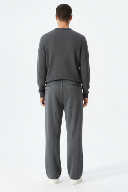 Pantalon Japonais Gris Anthracite Ample Fluide Sportif - Molleton - vue 2