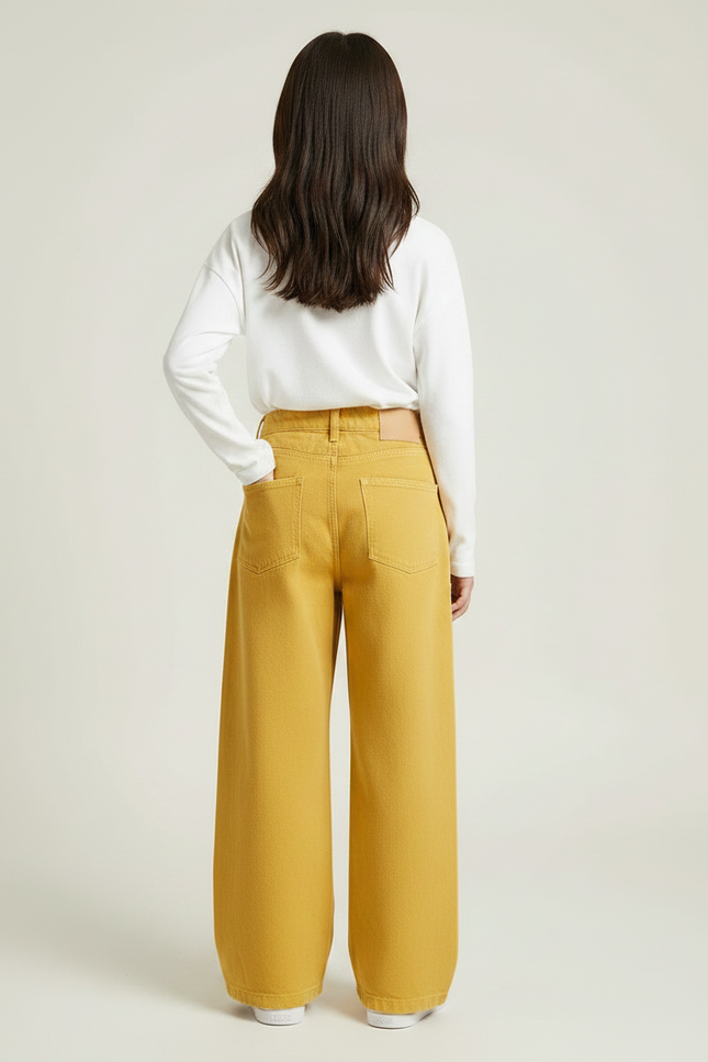 Pantalon Japonais Jaune Ample Coton Enfant - vue 2