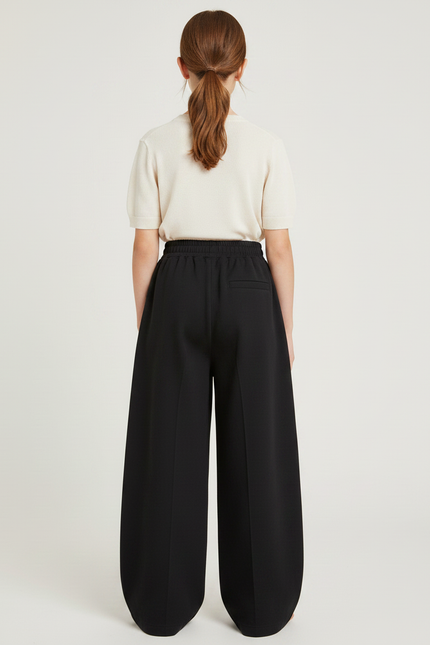 Pantalon Japonais Noir Ample Fluide Coton Enfant - Molleton - vue 2