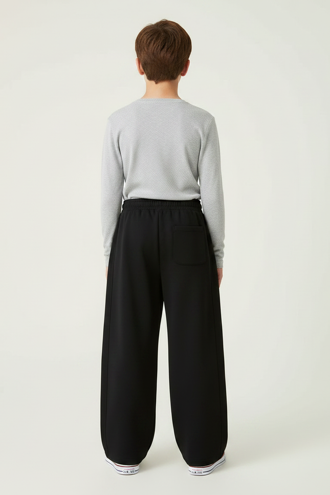 Pantalon Japonais Noir Ample Décontracté Enfant Sport - Molleton - vue 2
