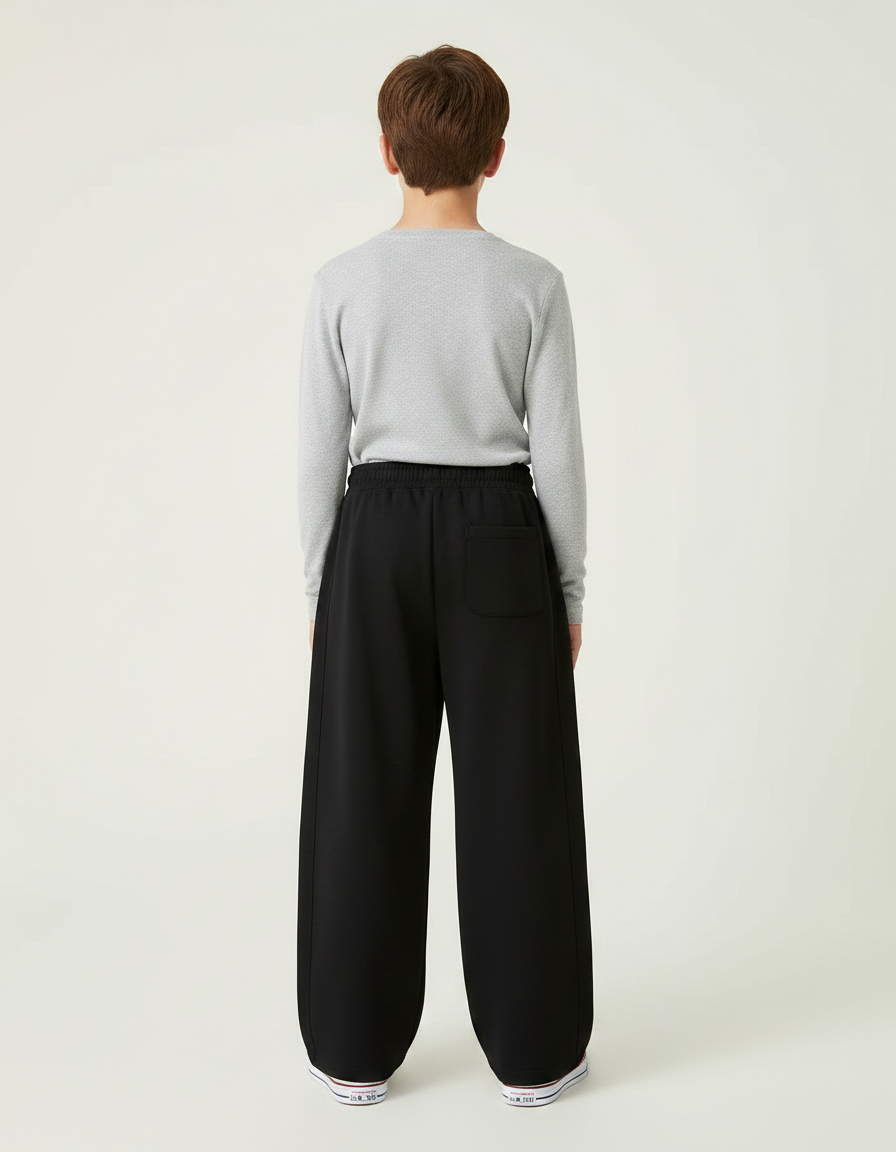 Pantalon Japonais Noir Ample Décontracté Enfant Sport - Molleton - vue 2