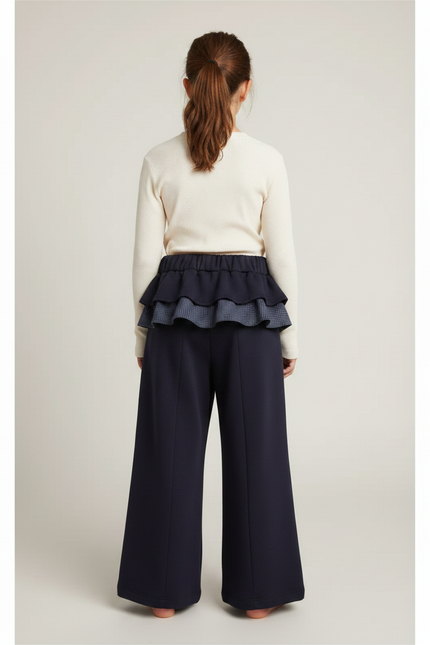 Pantalon Japonais Ample Bleu Marine Épais Enfant - Molleton - vue 2