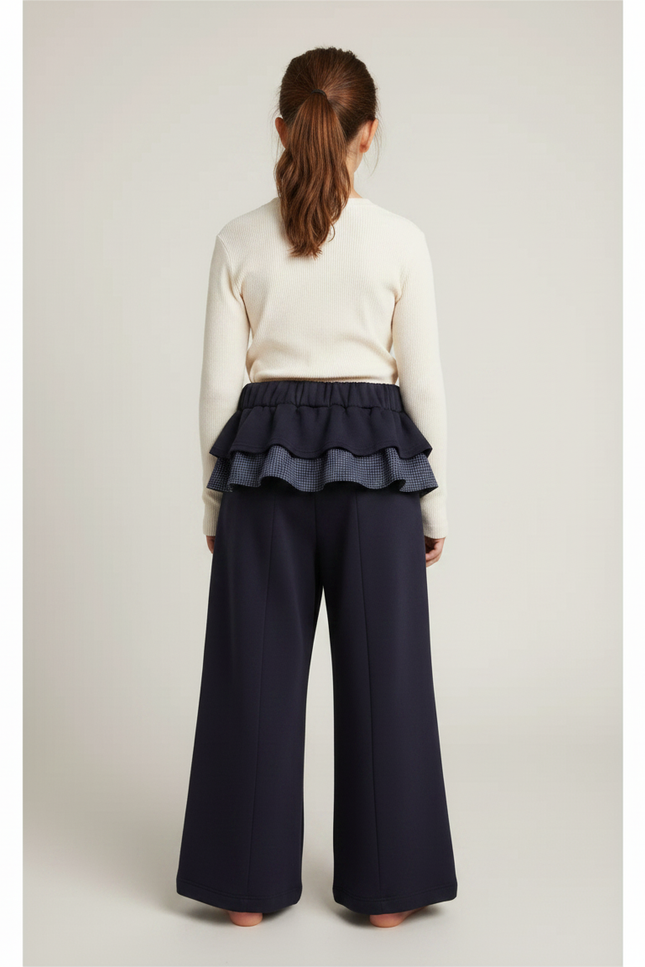 Pantalon Japonais Ample Bleu Marine Épais Enfant - Molleton - vue 2