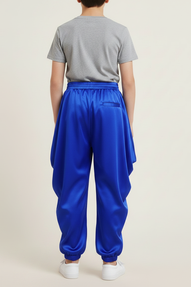 Pantalon Japonais Bleu Satin Ample Enfant Fête - vue 2