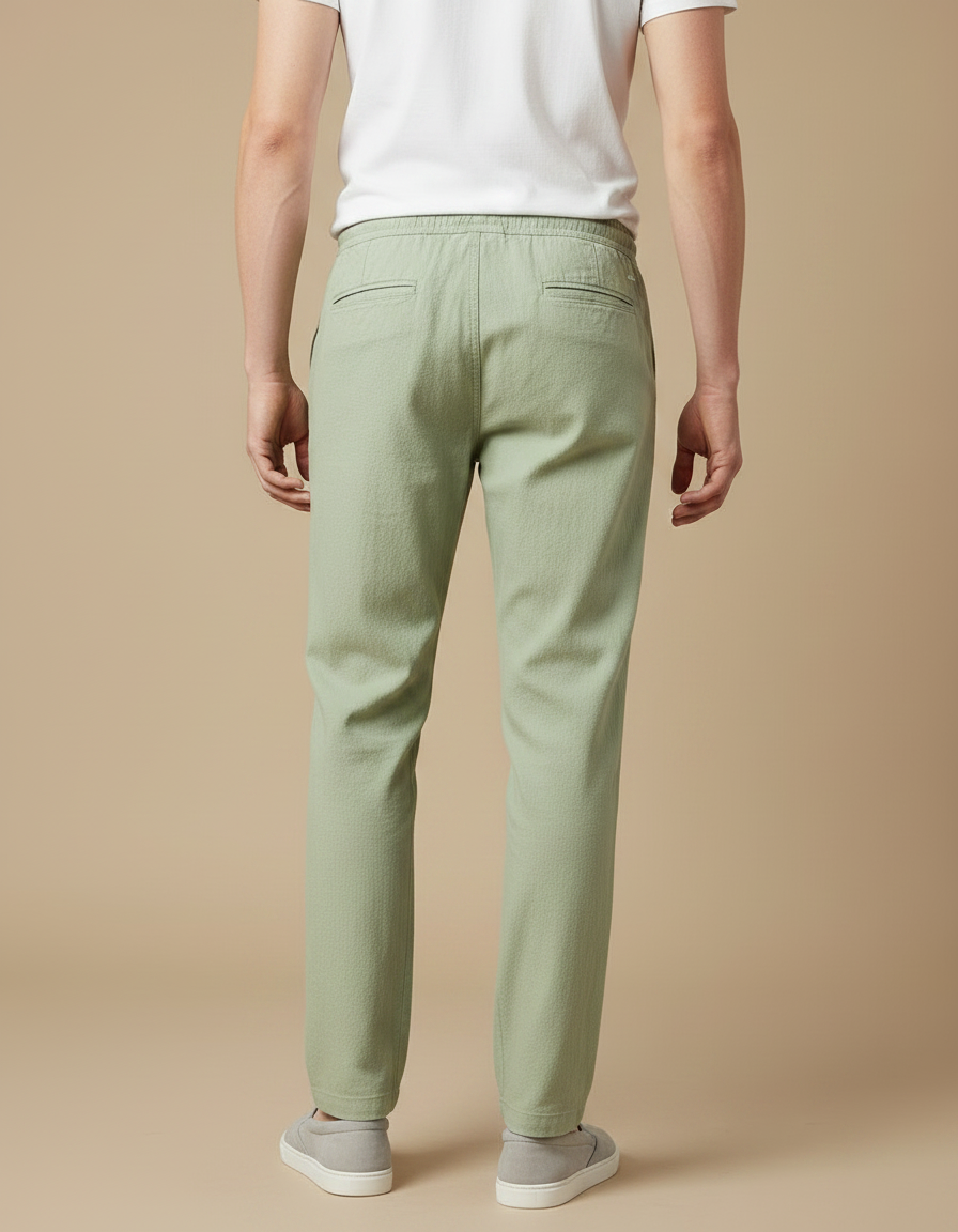Pantalon Japonais Vert Ample Coton Décontracté Homme - vue 2