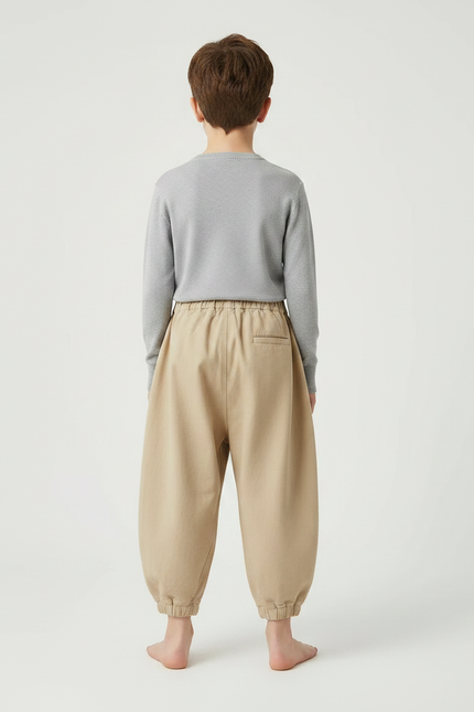 Pantalon Japonais Beige Ample Coton Enfant Harem - vue 2