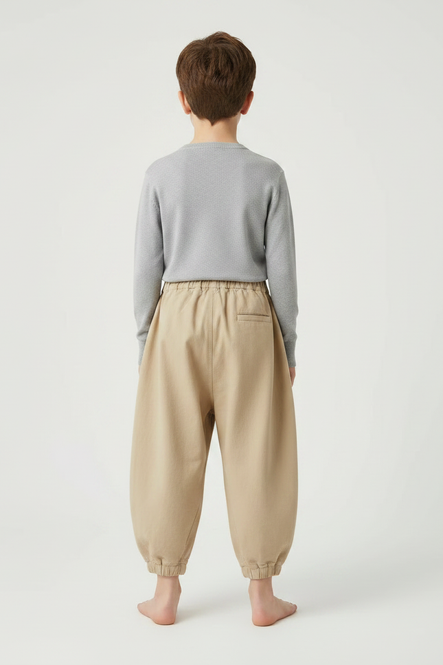 Pantalon Japonais Beige Ample Coton Enfant Harem - vue 2