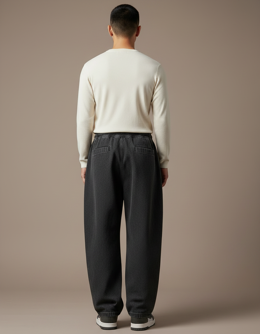 Pantalon De Travail Japonais - Gris Jean - vue 2