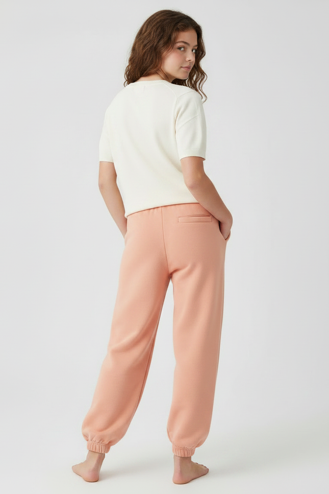 Pantalon Japonais Pêche Ample Cordon Confortable Fille - Orange Molleton - vue 2