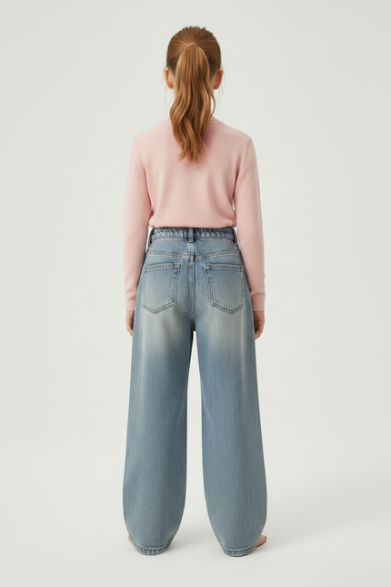 Pantalon Japonais Large Denim Bleu Ample Enfant - Jean - vue 2
