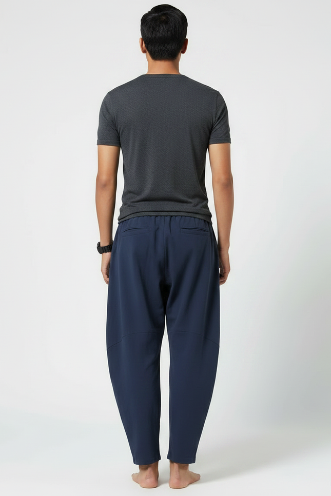 Pantalon Japonais Bleu Marine Ample Coton Décontracté Homme - vue 2
