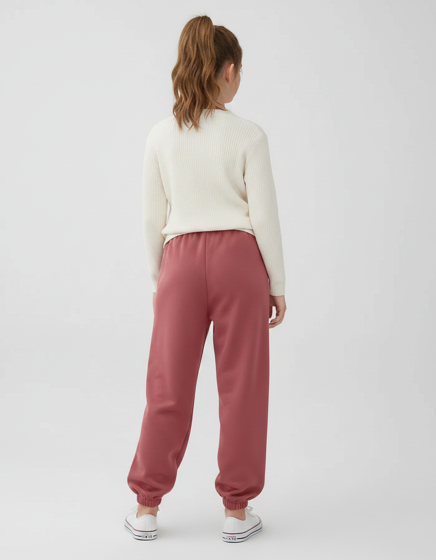 Pantalon Japonais Rose Ample Cordon Confortable Fille - Molleton - vue 2
