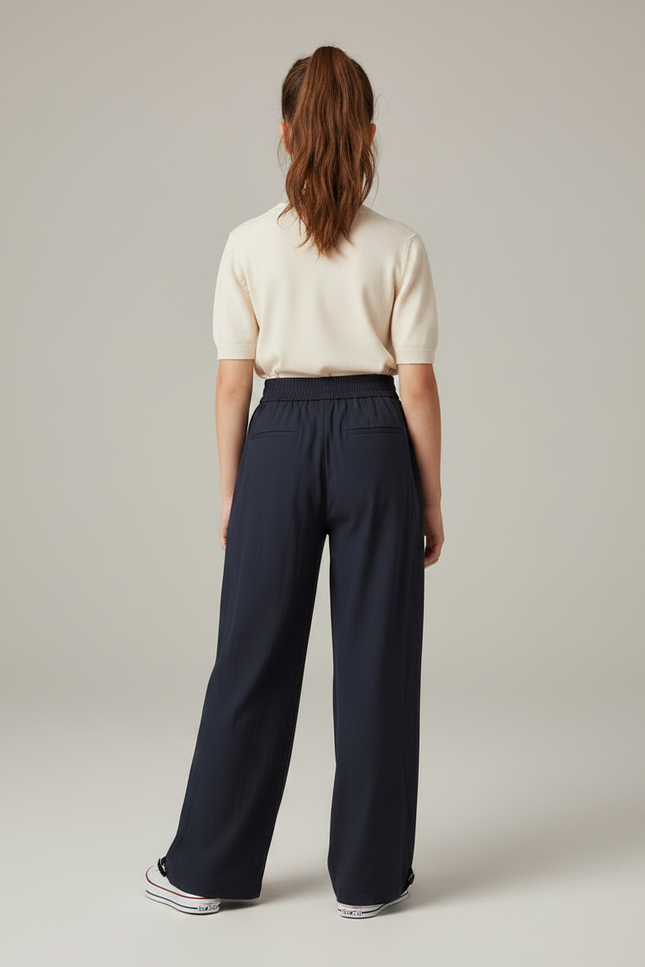 Pantalon Japonais Bleu Marine Fluide Ample Décontracté - Lin - vue 2
