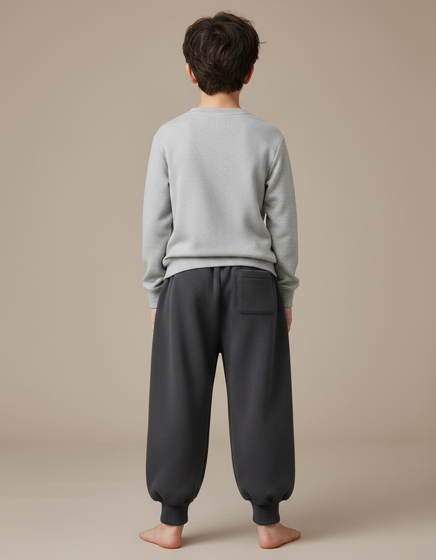 Pantalon Japonais Gris Anthracite Ample Molleton Enfant - vue 2