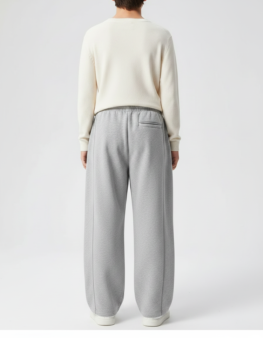 Pantalon Japonais Gris Ample Décontracté Enfant Coton - Molleton - vue 2