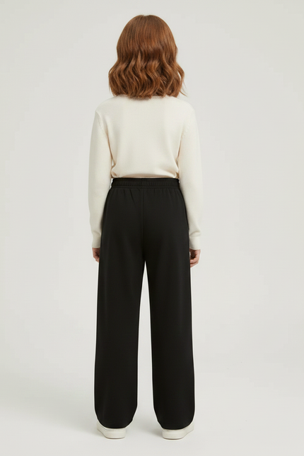 Pantalon Japonais Noir Ample Molleton Imprimé Fantômes Fille - vue 2