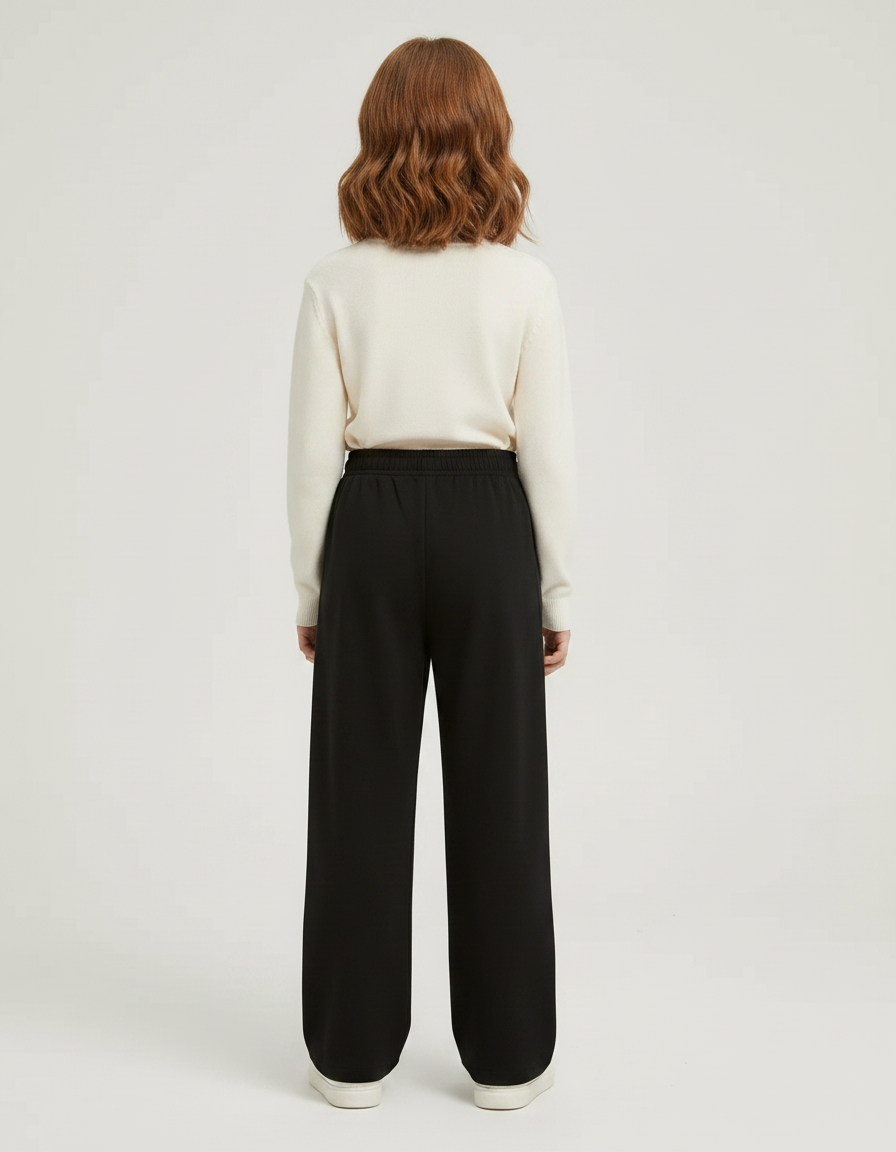 Pantalon Japonais Noir Ample Molleton Imprimé Fantômes Fille - vue 2