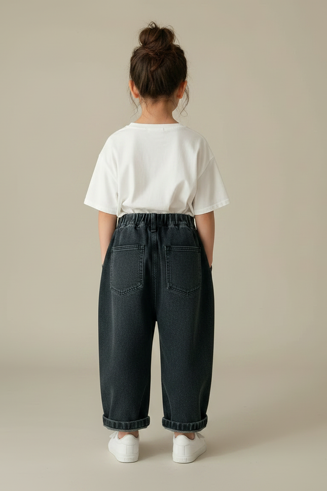 Pantalon Japonais Denim Ample Enfant Gris - Jean - vue 2