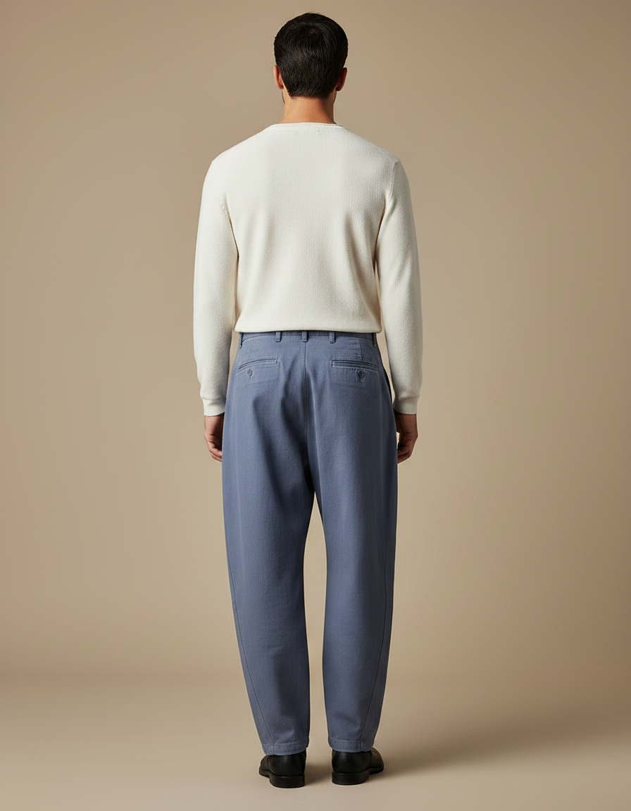 Pantalon Japonais Bleu Ample Décontracté Harem Coton - vue 2