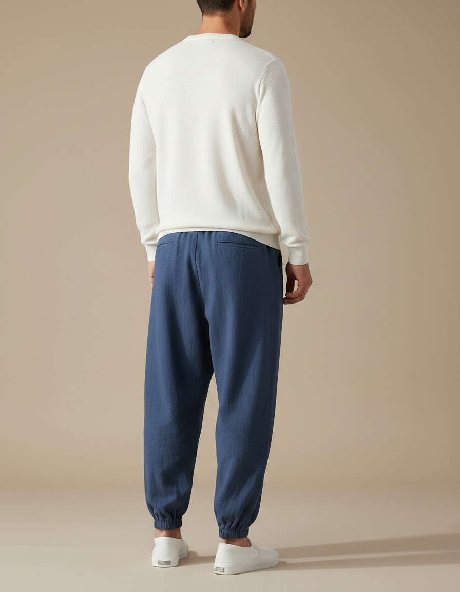 Pantalon Motif Japonais - Bleu Lin - vue 2