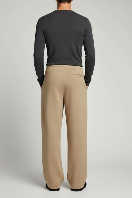 Pantalon Japonais Beige Ample Droit Cordon Confortable - Molleton - vue 2