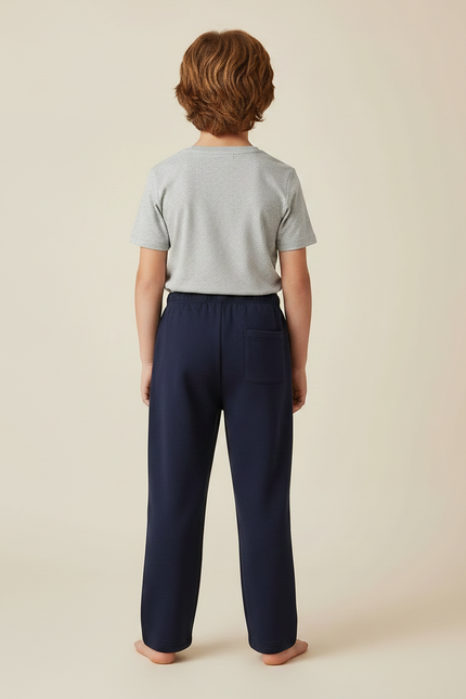 Pantalon Japonais Bleu Marine Ample Molleton Enfant - vue 2
