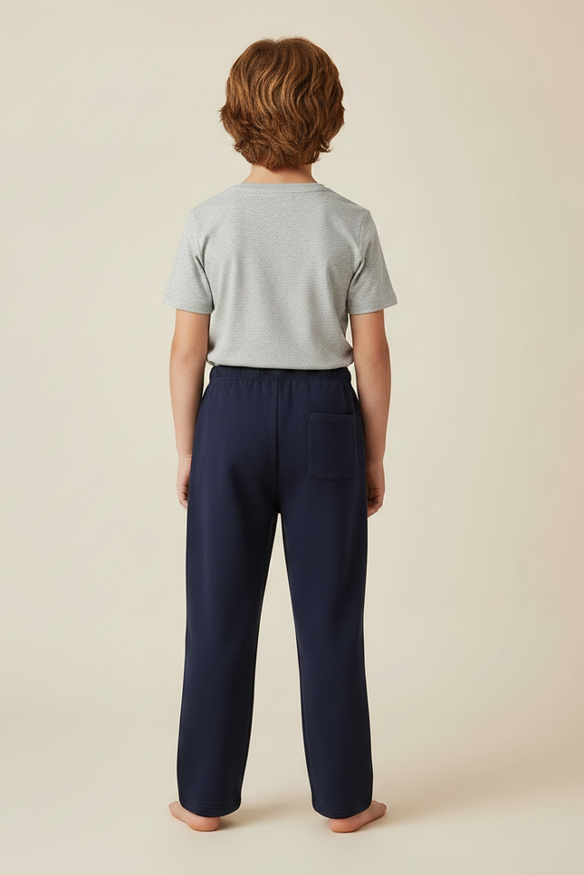 Pantalon Japonais Bleu Marine Ample Molleton Enfant - vue 2