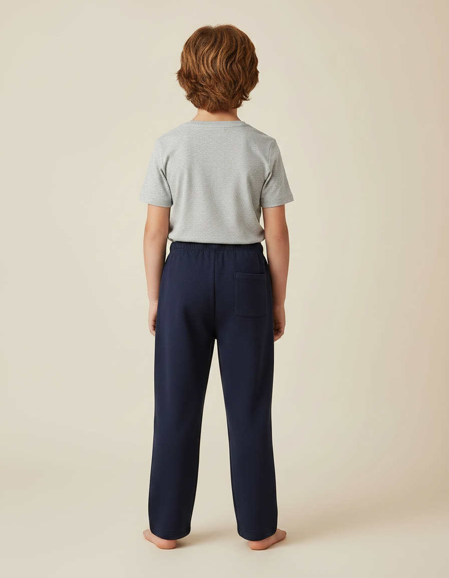 Pantalon Japonais Bleu Marine Ample Molleton Enfant - vue 2