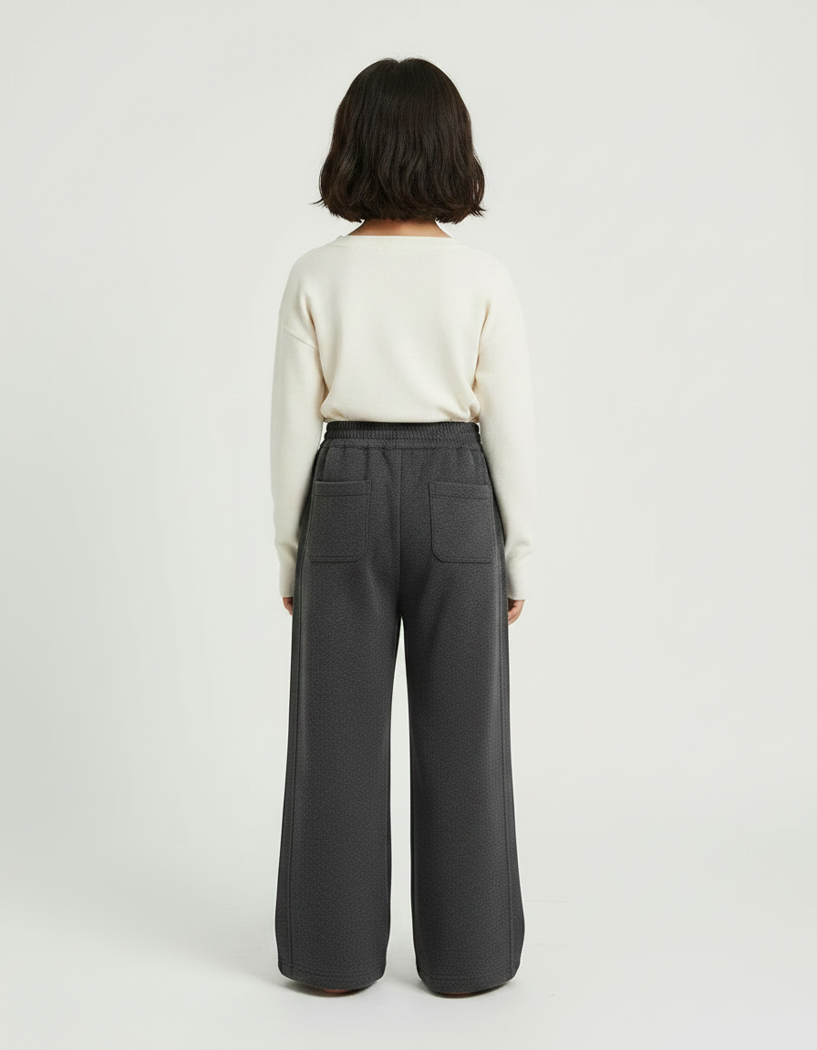 Pantalon Japonais Gris Ample Décontracté Enfant - Molleton - vue 2