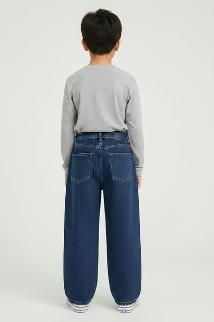 Pantalon Japonais Denim Ample Droit Enfant - Bleu Jean - vue 2