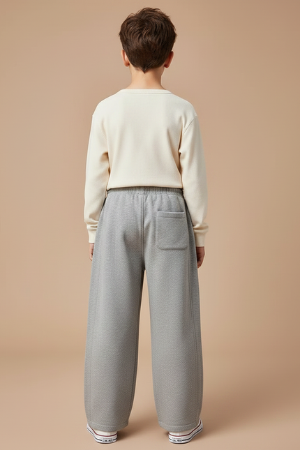 Pantalon Japonais Gris Ample Coton Sport Enfant - Molleton - vue 2