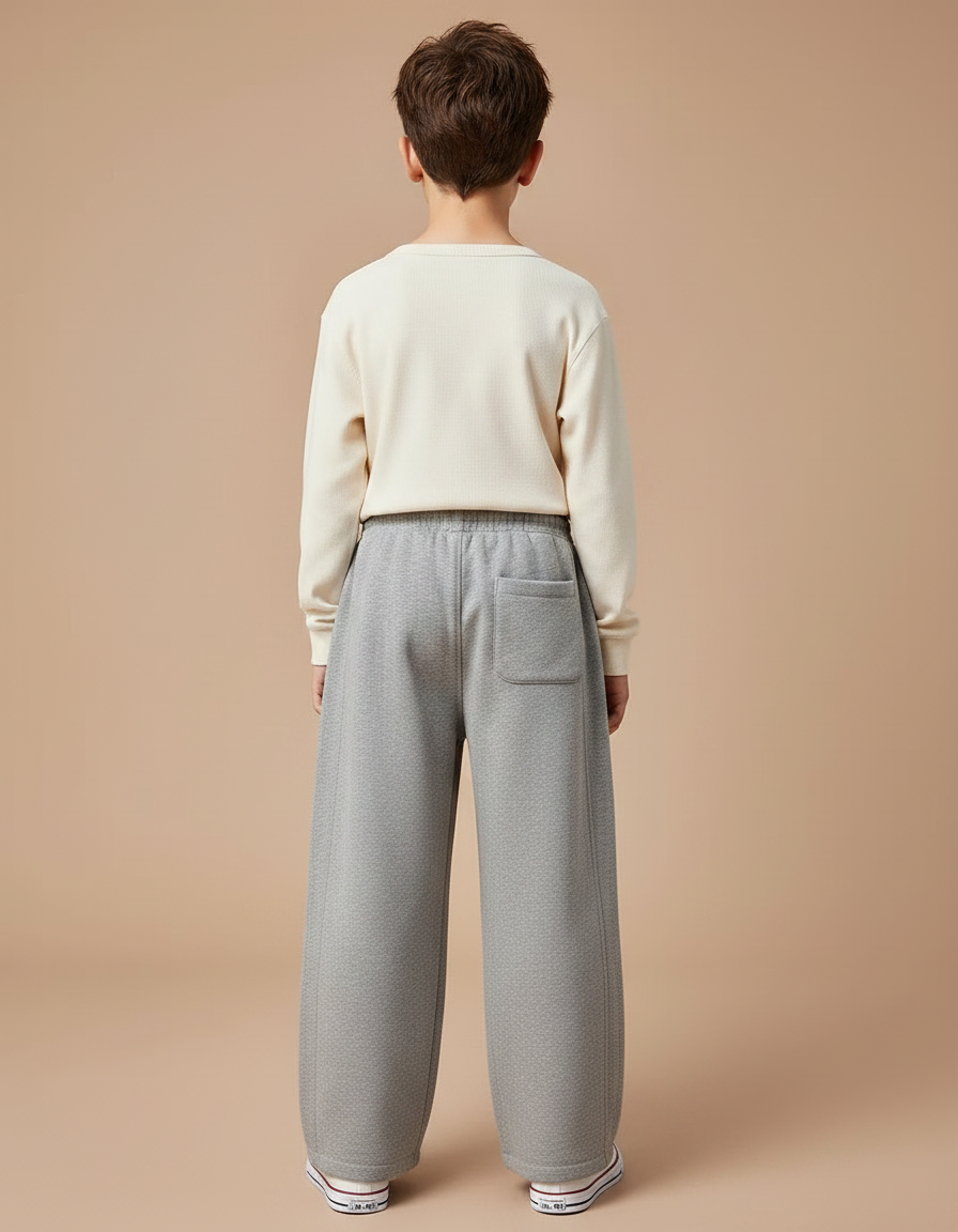 Pantalon Japonais Gris Ample Coton Sport Enfant - Molleton - vue 2