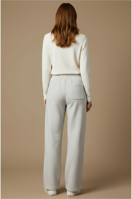 Pantalon Japonais Gris Ample Motif Chat Décontracté - Molleton - vue 2