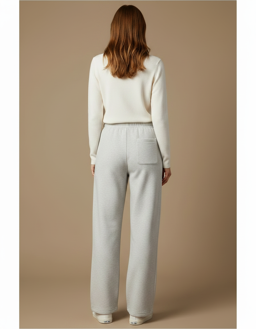 Pantalon Japonais Gris Ample Motif Chat Décontracté - Molleton - vue 2