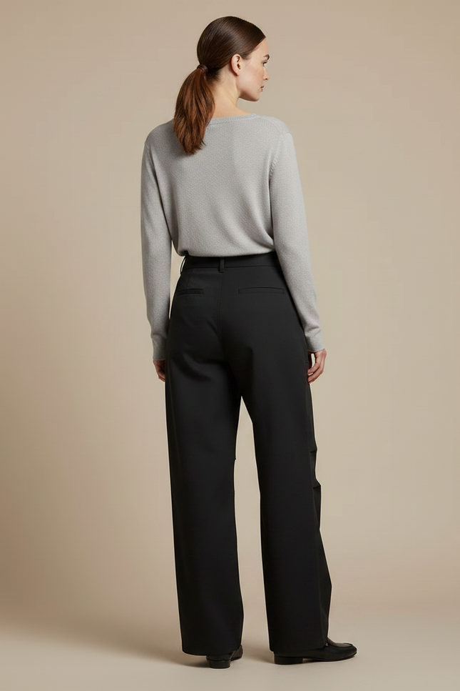 Pantalon Japonais Noir Ample Cargo Femme - Gabardine - vue 2