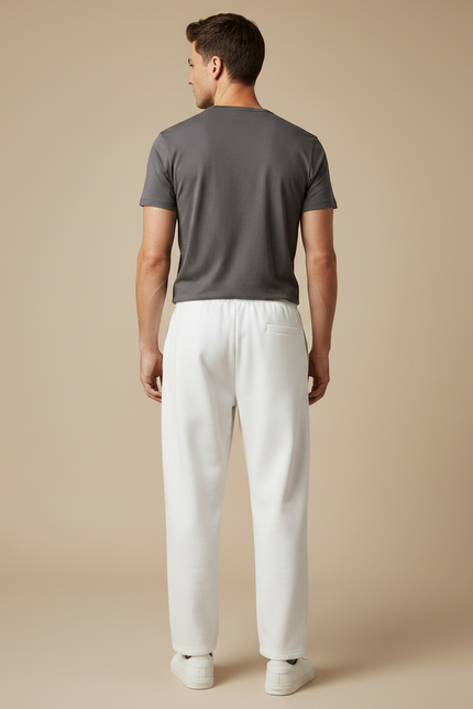 Pantalon Japonais Blanc Ample Coton Sakura Décontracté - Molleton - vue 2