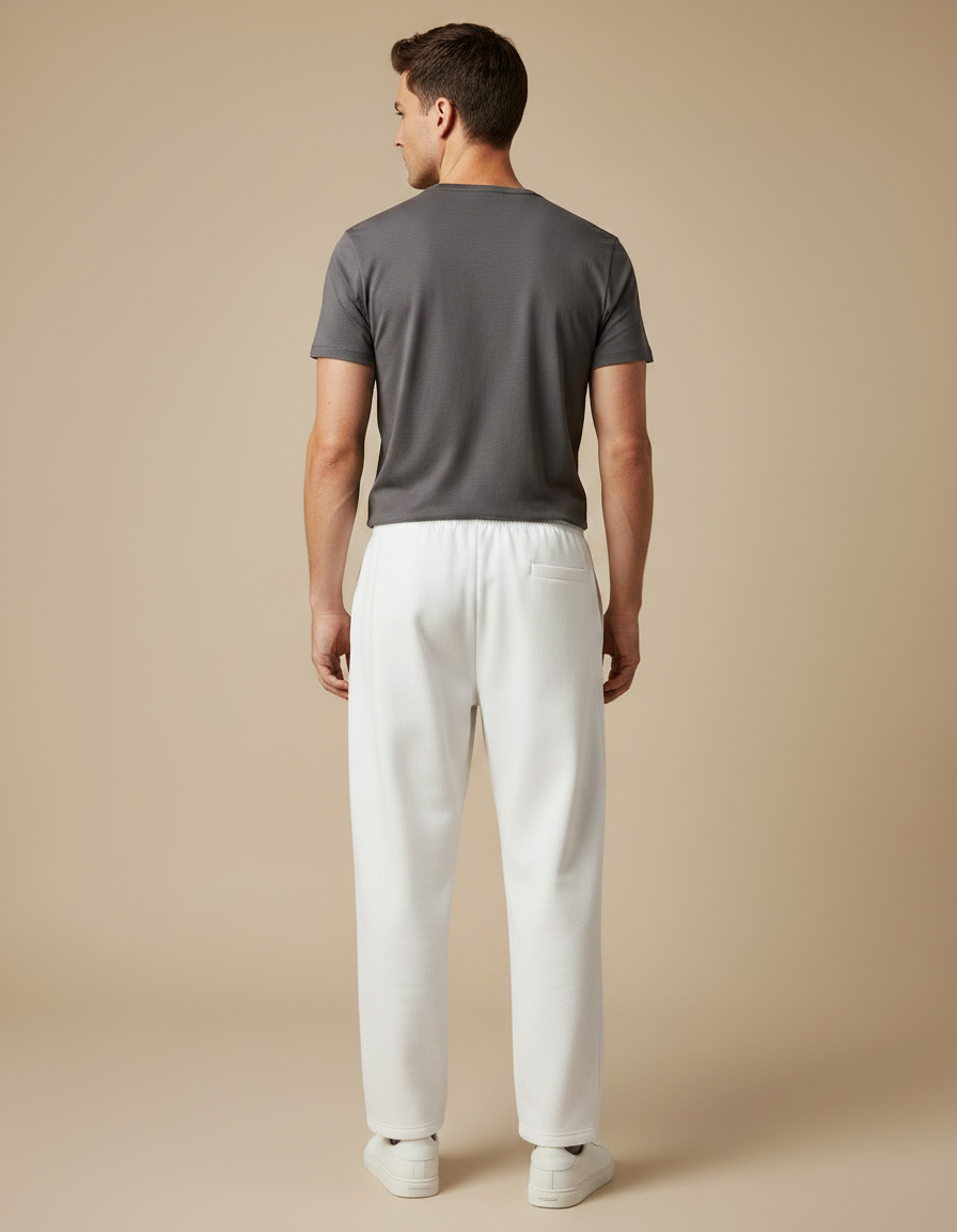 Pantalon Japonais Blanc Ample Coton Sakura Décontracté - Molleton - vue 2