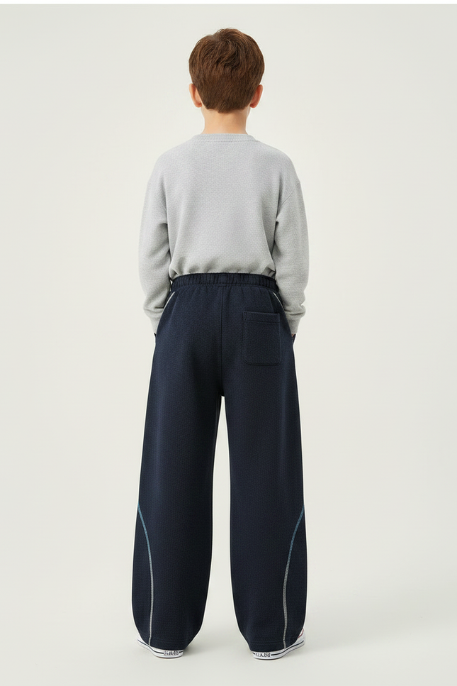 Pantalon Japonais Bleu Marine Ample Sportif Garçon - Molleton - vue 2