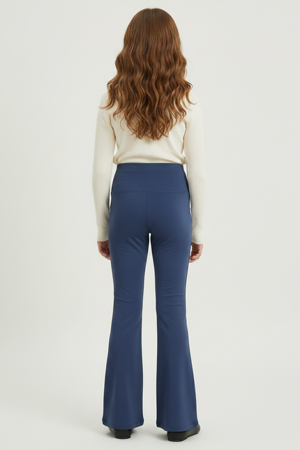 Pantalon Japonais Bleu Marine Évasé Élastique Fille - Polyester - vue 2