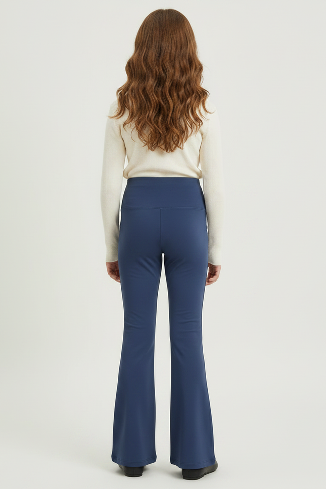 Pantalon Japonais Bleu Marine Évasé Élastique Fille - Polyester - vue 2