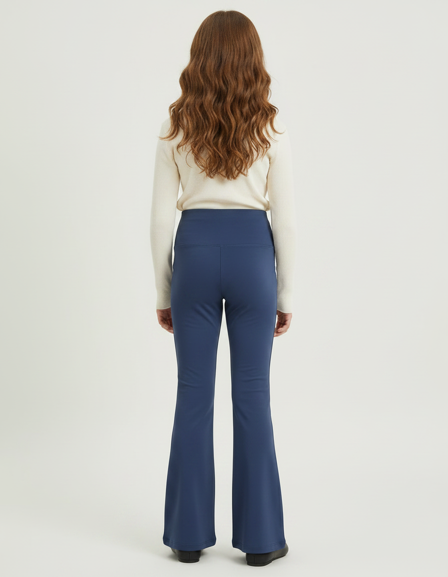 Pantalon Japonais Bleu Marine Évasé Élastique Fille - Polyester - vue 2