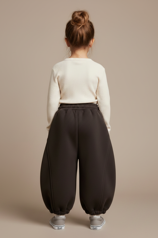 Pantalon Japonais Marron Ample Épais Chaud Enfant - Molleton - vue 2