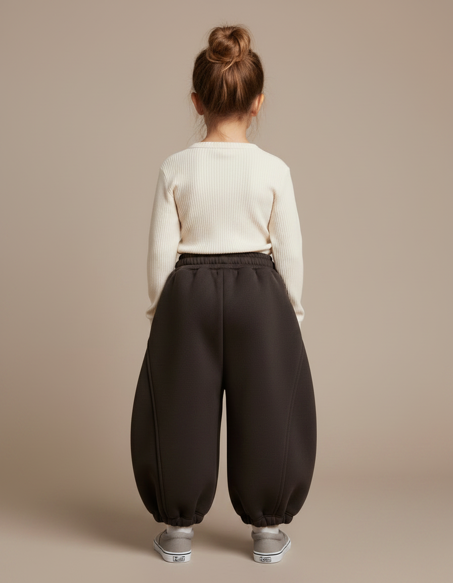 Pantalon Japonais Marron Ample Épais Chaud Enfant - Molleton - vue 2