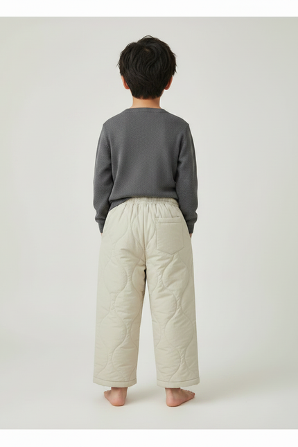 Pantalon Japonais Matelassé Beige Ample Confortable Enfant - Molleton - vue 2