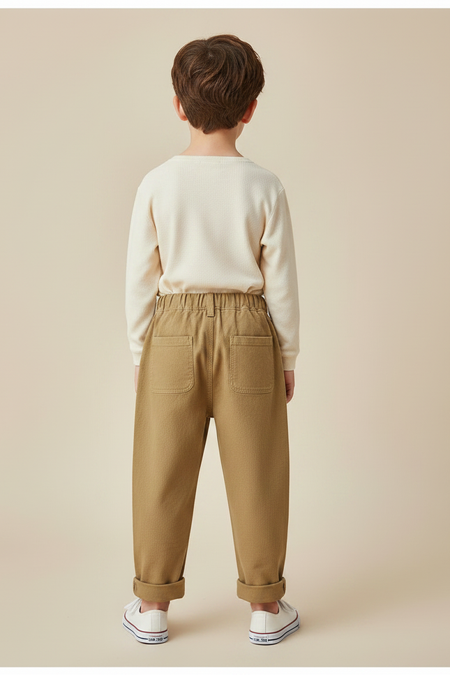 Pantalon Japonais Marron Ample Coton Brodé Enfant - vue 2