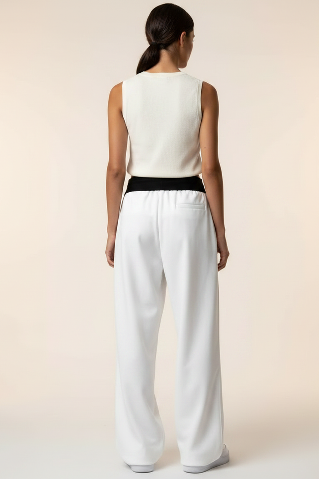 Pantalon Japonais Blanc Large Imprimé Koi Streetwear - Polyester - vue 2
