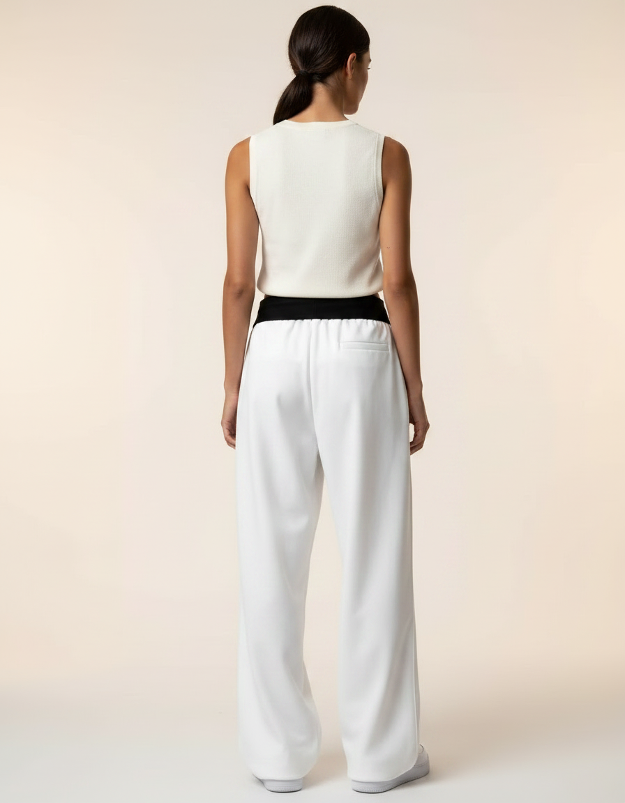 Pantalon Japonais Blanc Large Imprimé Koi Streetwear - Polyester - vue 2