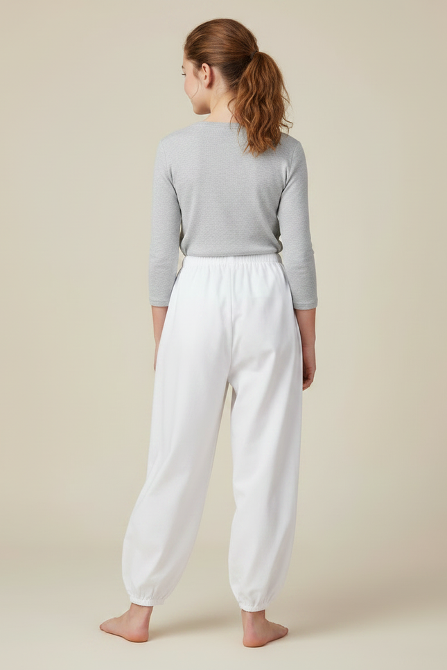 Pantalon Japonais Blanc Ample Coton Enfant - vue 2