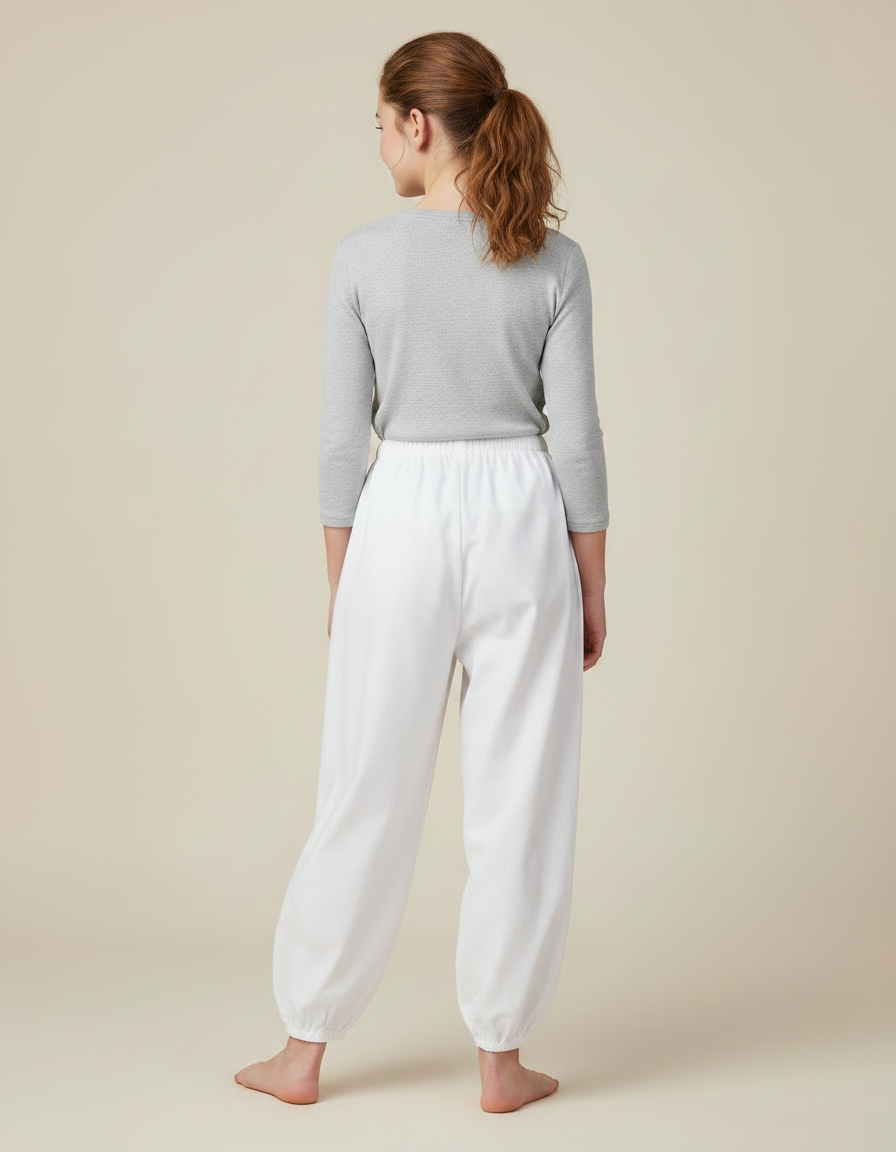 Pantalon Japonais Blanc Ample Coton Enfant - vue 2